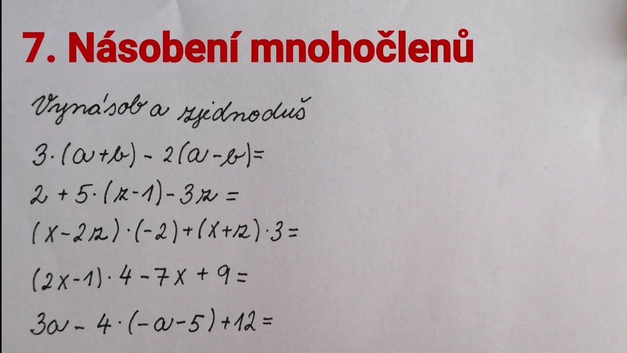 Modelové příklady – násobení mnohočlenů